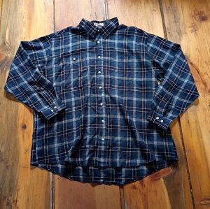 Windridge Men's‎ Blue Plaid Shirt Size XXL Shacket Button Front Fall Winter